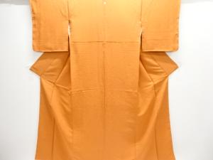 未使用品　牡丹唐草模様織出し一ツ紋色無地着物